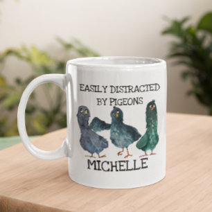 鳥の愛人に気を取られる鳩 コーヒーマグカップ