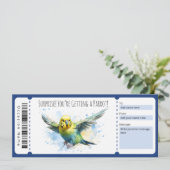 鳥の愛好家のための編集可能なオウムのギフト証明書 招待状 (スタンド正面)