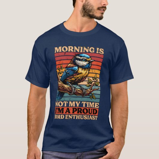 鳥の愛好家の朝ではないマイメ鳥の恋人のギ Tシャツ (正面)
