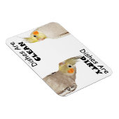 鳥の愛好家 – コッカティエル – 汚れた皿マグネット マグネット (右側)