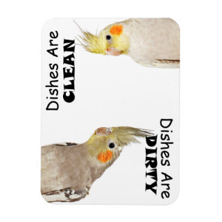 鳥の愛好家 – コッカティエル – 汚れた皿マグネット マグネット