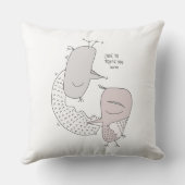 鳥の愛好家moody秋のかわいい漫画 クッション (裏面)