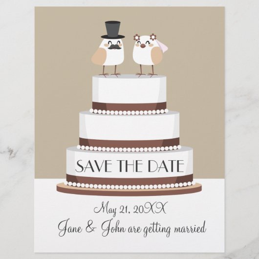 鳥の愛結婚のケーキ (正面)