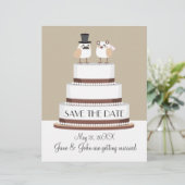 鳥の愛結婚のケーキ (スタンド正面)