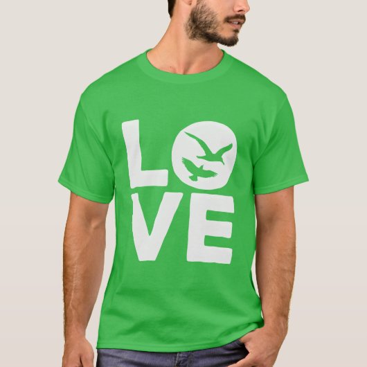 鳥の愛《鳥》ハヤブサ鳥類鳥類学者レトロ Tシャツ (正面)