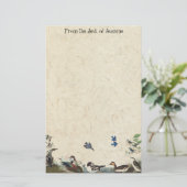 鳥の手すき紙の文房具のAudubonのコラージュ 便箋 (スタンド正面)