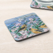 鳥の手色彩の鮮やかオリジナルアート コースター (左側)
