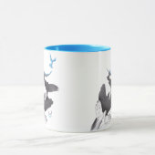 鳥の手飛んでいるの影の幻影の超現実的なエレガント幻想 マグカップ (中央)