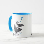 鳥の手飛んでいるの影の幻影の超現実的なエレガント幻想 マグカップ (正面左)