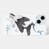 鳥の手飛んでいるの影の錯覚モノグラムエレガント Case-Mate iPhoneケース (裏面 (横))