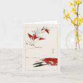 鳥の折り紙 – 伝統的 日本の カード (黄色い花)