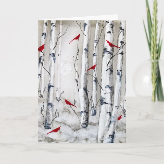 鳥の折空白のり畳みグリーティングカード カード (正面)