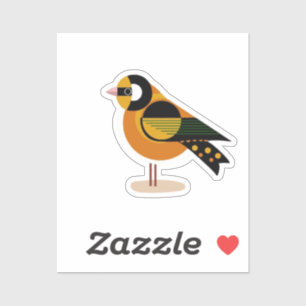 鳥の抽象芸術スケッチマーク美 シール