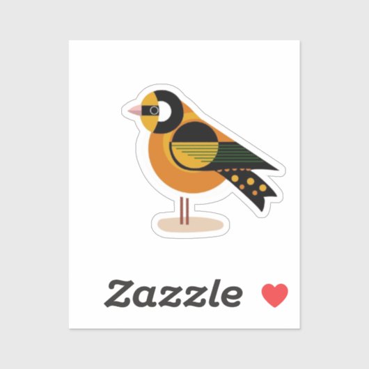 鳥の抽象芸術スケッチマーク美 シール (シート)