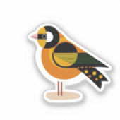 鳥の抽象芸術スケッチマーク美 シール (正面)