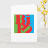 鳥の挨拶状 カード (黄色い花)