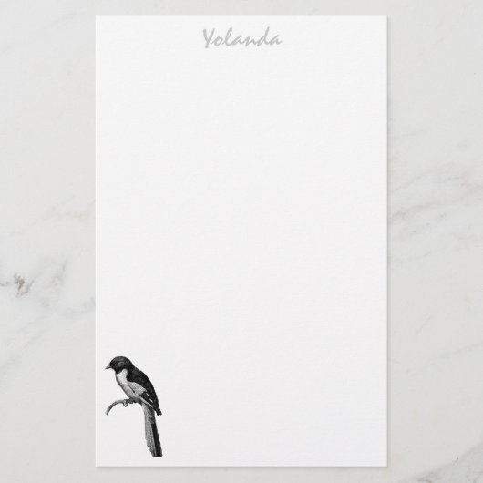 鳥の文具パーソナライズされた 便箋 (正面)