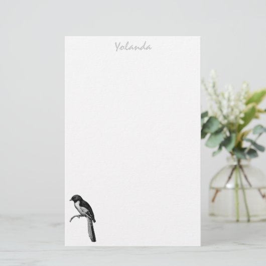 鳥の文具パーソナライズされた 便箋 (スタンド正面)