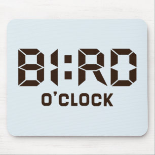 鳥の時計 マウスパッド