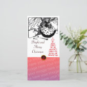 鳥の木とクリスマスレディ白黒赤い宝石 シーズンカード (スタンド正面)