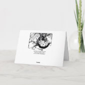 鳥の木とクリスマスレディ白黒赤い宝石 シーズンカード (裏面)