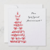 鳥の木とクリスマスレディ白黒赤い宝石 招待状 (裏面)