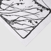 鳥の木とクリスマスレディ白黒赤い宝石 薄葉紙 (詳細)