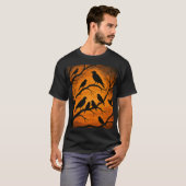 鳥の木のシルエット Tシャツ (正面フル)