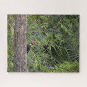 鳥の木のペッカー自然野生動物かわいい動物の写真 ジグソーパズル (横)