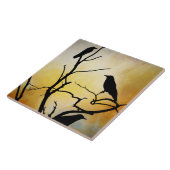 鳥の木の上のカラス95 タイル (側面)