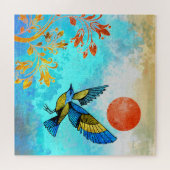 鳥の木の太陽 ジグソーパズル (横)