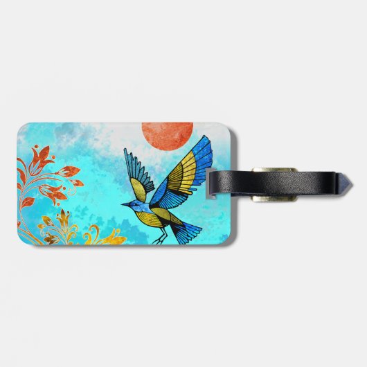 鳥の木の太陽 ラゲッジタグ (裏面横)