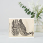 鳥の木版画はがき ポストカード (スタンド正面)