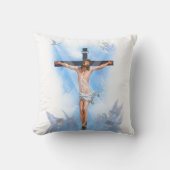 鳥の枕と十字架のイエス クッション (正面)