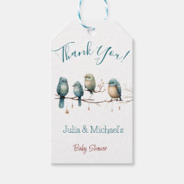 鳥の枝お洒落にパステルベビーシャワー ギフトタグ