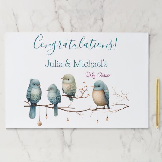 鳥の枝お洒落にパステルベビーシャワー ペーパーパッド (インサイチュ)
