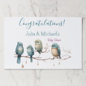 鳥の枝お洒落にパステルベビーシャワー ペーパーパッド (正面)