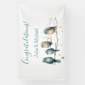 鳥の枝お洒落にパステルベビーシャワー 横断幕 (縦)