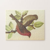 鳥の枝に止まり、ヴィンテージルックパズル ジグソーパズル (横)