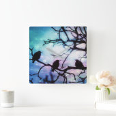 『鳥の枝』 スクエア壁時計 (ホーム)