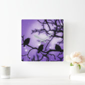 『鳥の枝』 スクエア壁時計 (ホーム)