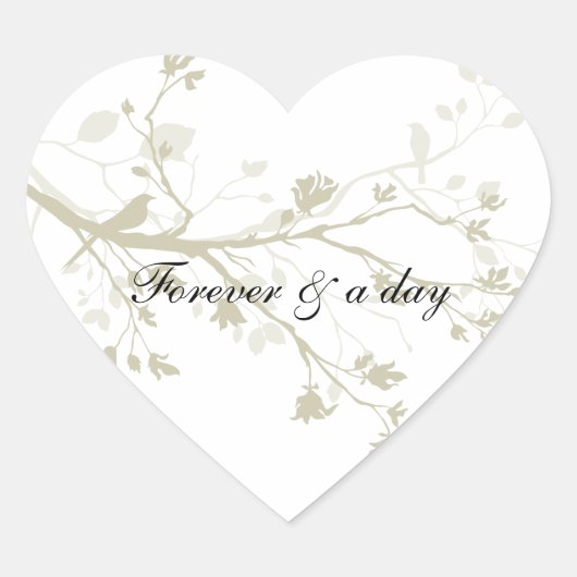 鳥の枝 ハートシール (正面)