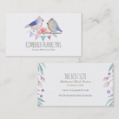 鳥の森林不思議の国の水彩画 名刺 (正面/裏面)