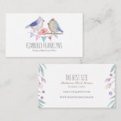 鳥の森林不思議の国の水彩画 名刺 (正面/裏面)