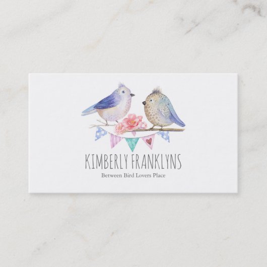 鳥の森林不思議の国の水彩画 名刺 (正面)