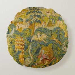 鳥の植物群れ ラウンドクッション