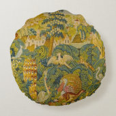 鳥の植物群れ ラウンドクッション (裏面)