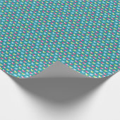 鳥の模様（青） ラッピングペーパー (角)