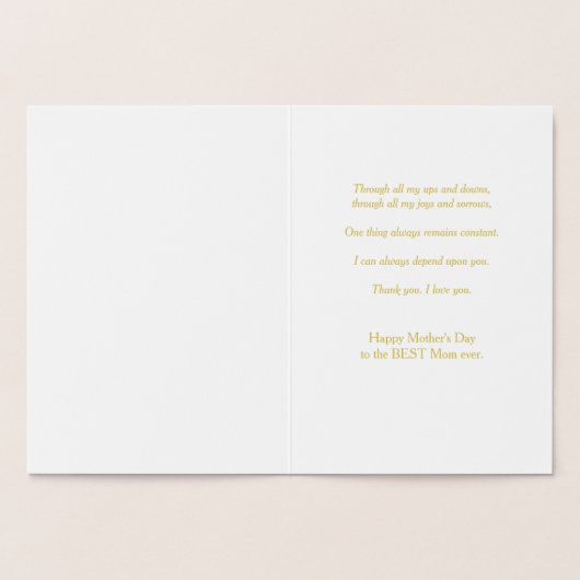 鳥の檻とハート母の日 箔カード (内部)