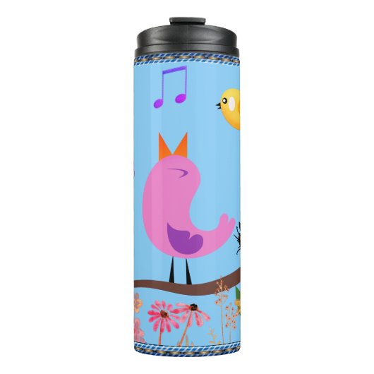 鳥の歌うおもしろい(イニシャル付き) タンブラー (正面)